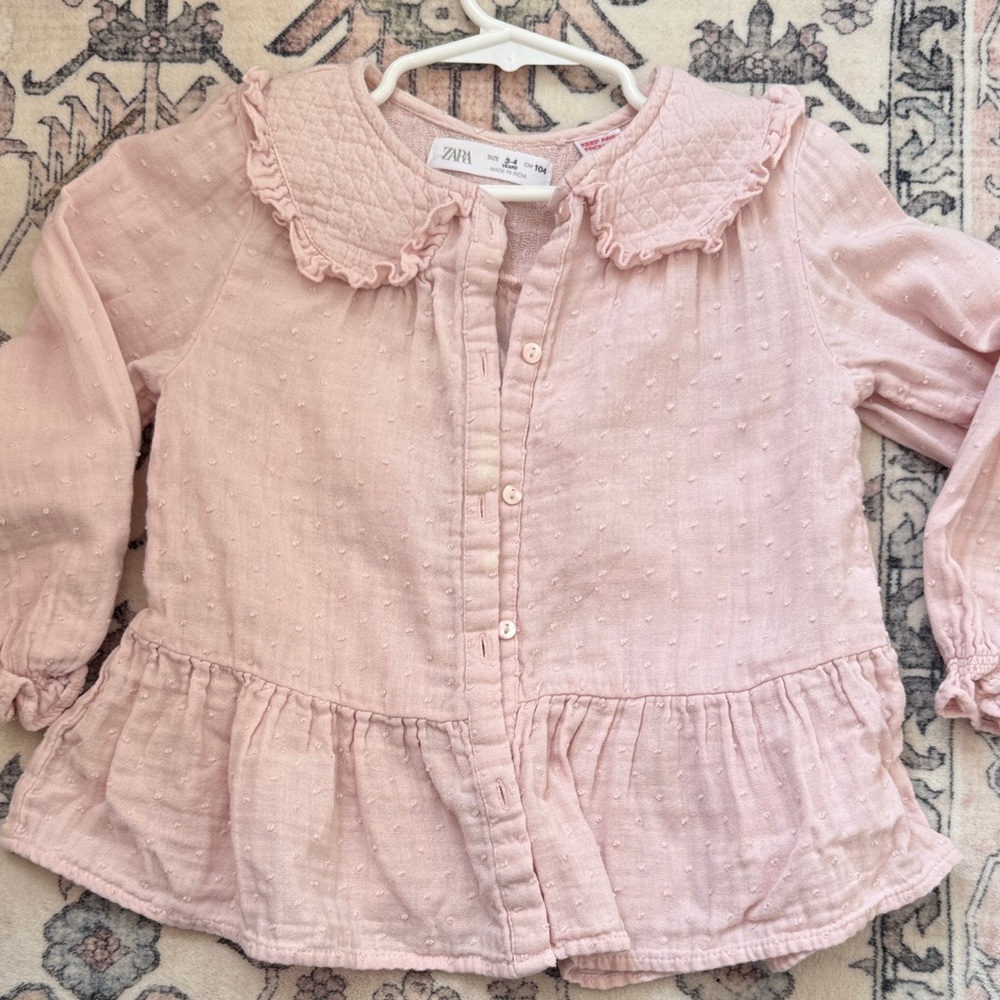 Zara Kids Light Pink Textured Blouse